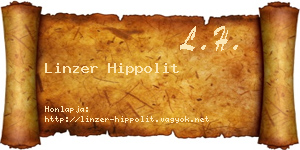 Linzer Hippolit névjegykártya